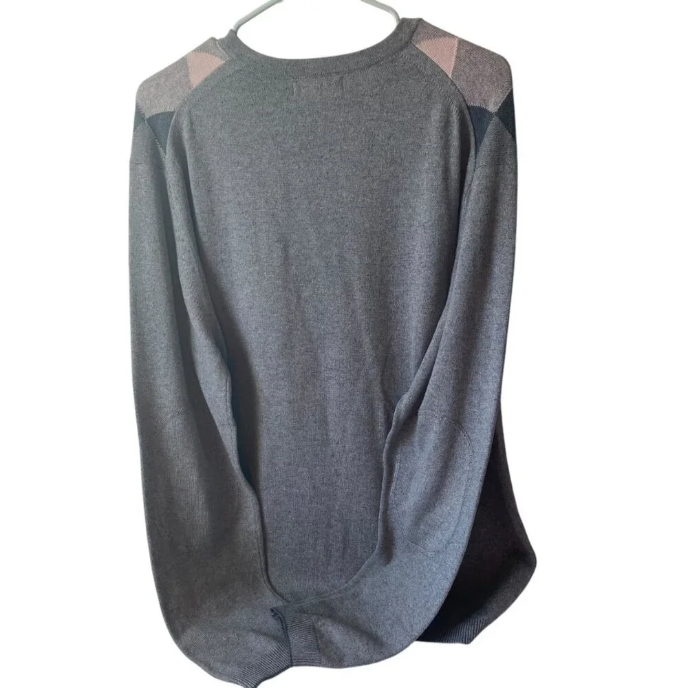 Banana Republic Men L Argyle Silk Cashmere Sweater Academia‎ Preppy Old Money